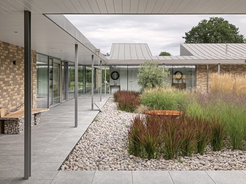 courtyard home with lots of glazing